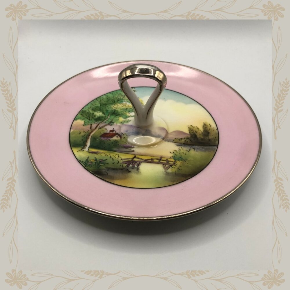 Vintage Hand Painted Noritake Handled Bon Bon or Lemon Dish
